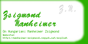 zsigmond manheimer business card